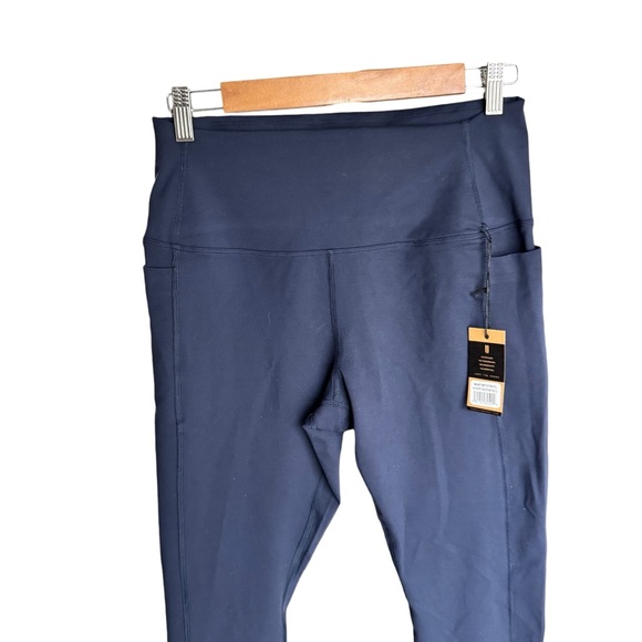 NOBULL - NWT Navy High-Rise Cropped Leggings w/ Side Stash Pockets Sz L - Picture 3 of 9